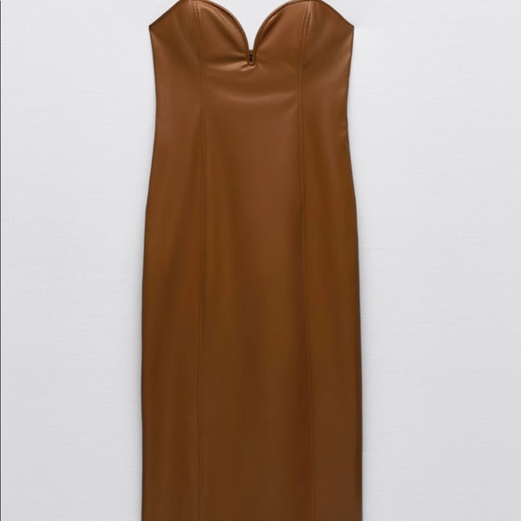 Faux leather dress.never worn purchased it but it’s too small for me .Sold out - Picture 3 of 3